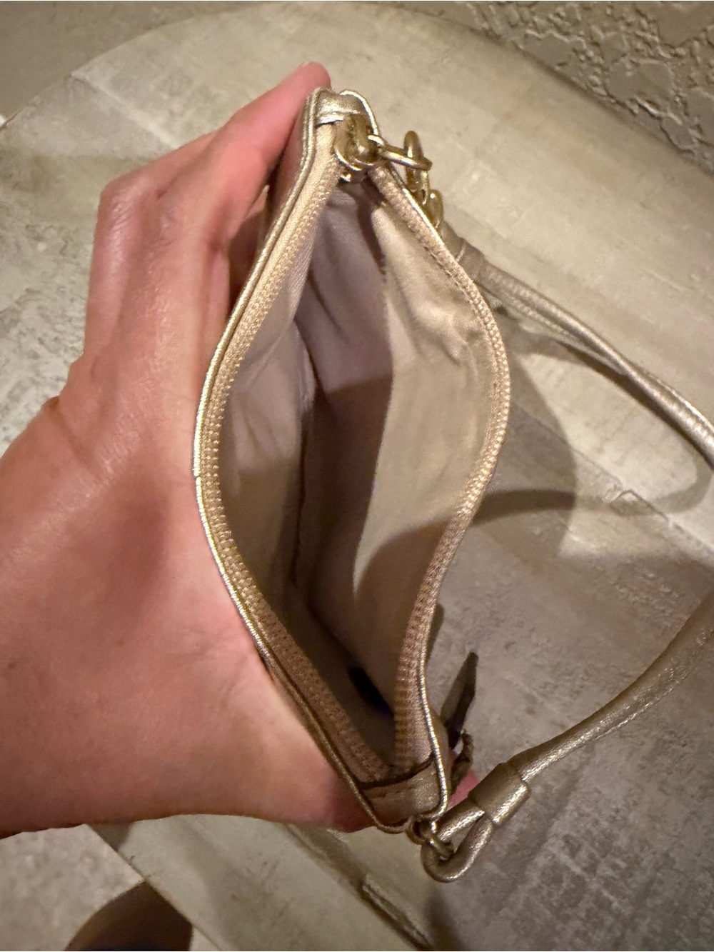 Coach Metallic Gold Leather Wristlet - Picture 4 of 4